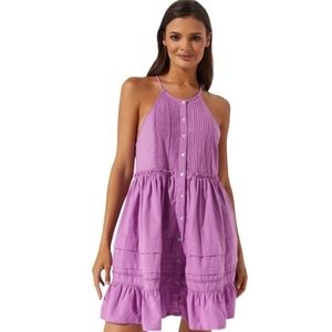 ●NWT Free People Desert Days Halter Neck Pintuck Detail Sleeveless